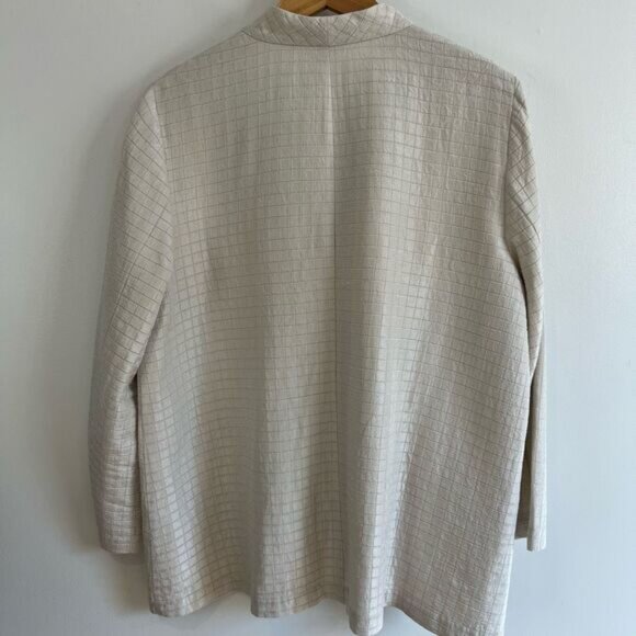 Eileen Fisher Womens Medium Silk Blend Organic Cotton Open Front Cardigan Jacket - Picture 10 of 13